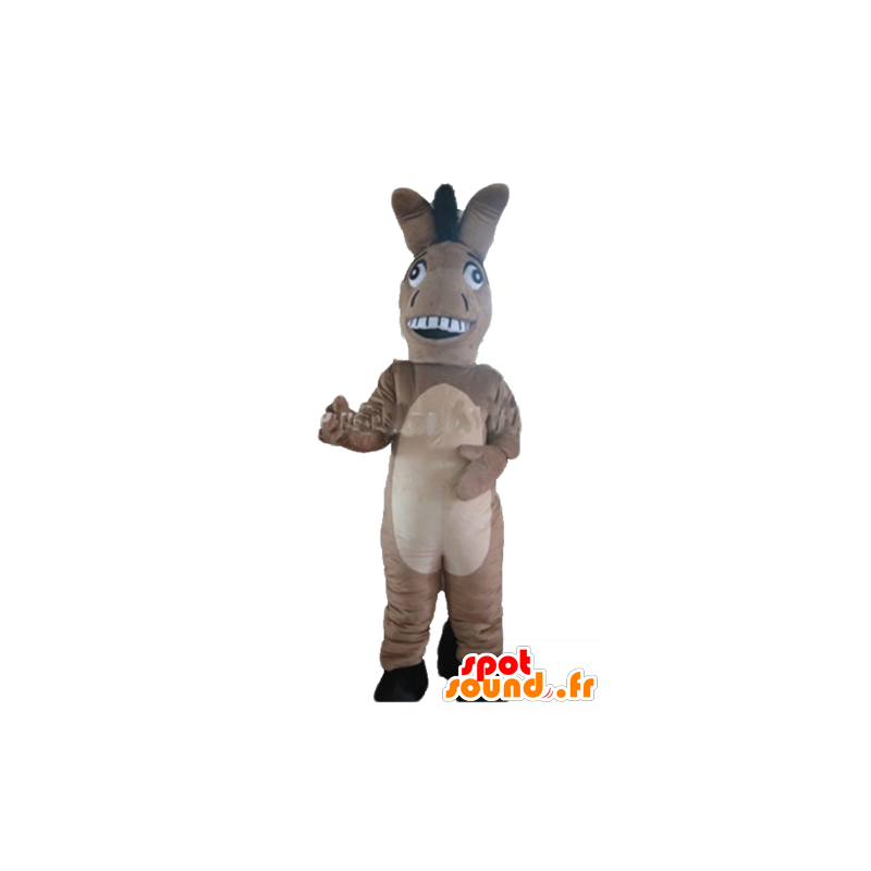 Mascot donkey gray, beige and black, cute - MASFR23196 - Farm animals