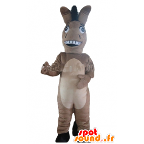 Grå æsel maskot, beige og sort, sød - Spotsound maskot kostume