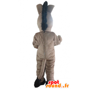 Mascotte d'âne gris, beige et noir, mignon - MASFR23196 - Animaux de la ferme