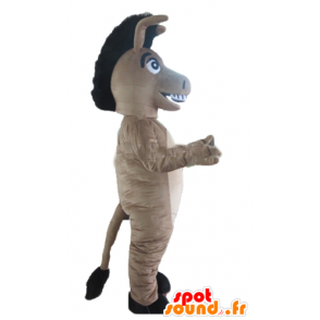 Grå æsel maskot, beige og sort, sød - Spotsound maskot kostume