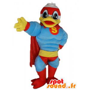 Donald Duck Maskottchen, die berühmte Ente, in Superheld verkleidet - MASFR23199 - Donald Duck-Maskottchen