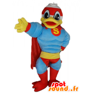 Maskotka Kaczor Donald, słynna kaczka w stroju superbohatera - MASFR23199 - Donald Duck Mascot