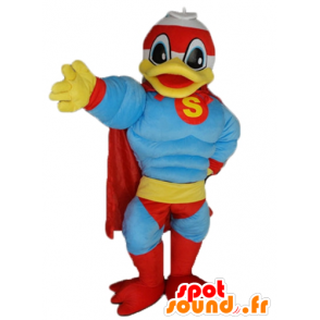 Donald Duck mascot, the famous duck, dressed in superhero - MASFR23199 - Donald Duck mascots