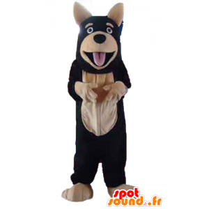 Reuzehond mascotte, zwart en beige - MASFR23201 - Dog Mascottes