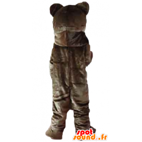 Maskot hnědý a růžový medvídek obří měkké - MASFR23203 - Bear Mascot