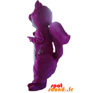 Mascotte scoiattolo viola e grigio, gigante e colorato - MASFR23204 - Scoiattolo mascotte