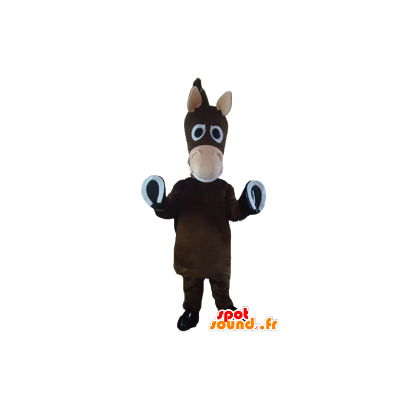 Mascote cavalo marrom, burro, potro, bonito e engraçado - MASFR23205 - mascotes cavalo