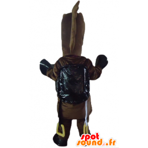 Mascotte brown horse, donkey, foal, cute and funny - MASFR23205 - Mascots horse