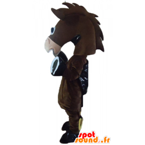 Mascotte brown horse, donkey, foal, cute and funny - MASFR23205 - Mascots horse