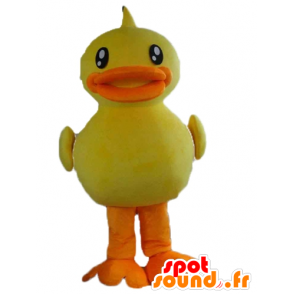 Giant chick mascotte, geel en oranje eend - MASFR23206 - Mascot eenden