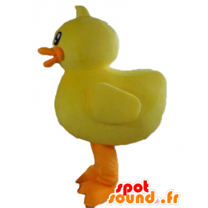 Mascotte de poussin géant, jaune et orange, de canard - MASFR23206 - Mascotte de canards