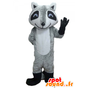 Tricolor raccoon mascot with blue eyes - MASFR23207 - Mascots of pups