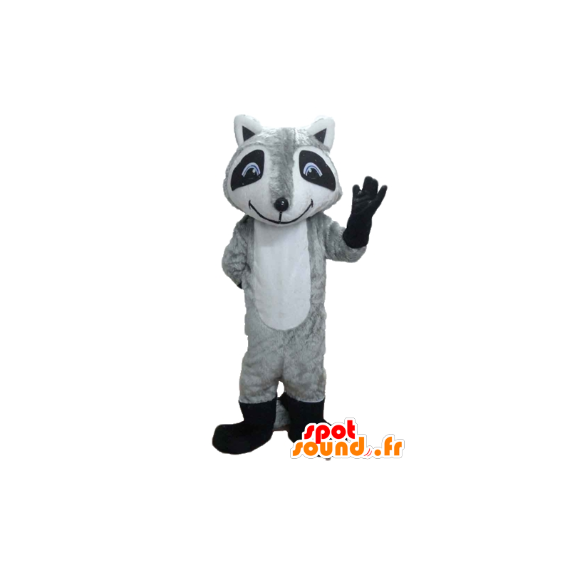 Tricolor raccoon mascot with blue eyes - MASFR23207 - Mascots of pups