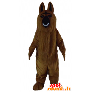 Brown dog mascot St. Bernard all hairy and realistic - MASFR23209 - Dog mascots