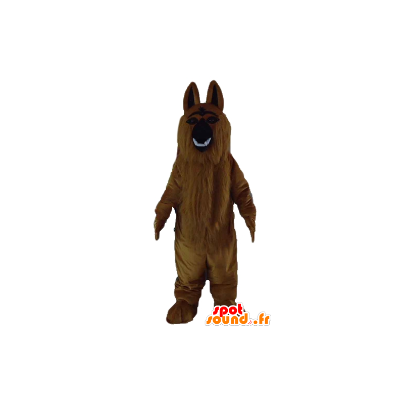 Brown dog mascot St. Bernard all hairy and realistic - MASFR23209 - Dog mascots