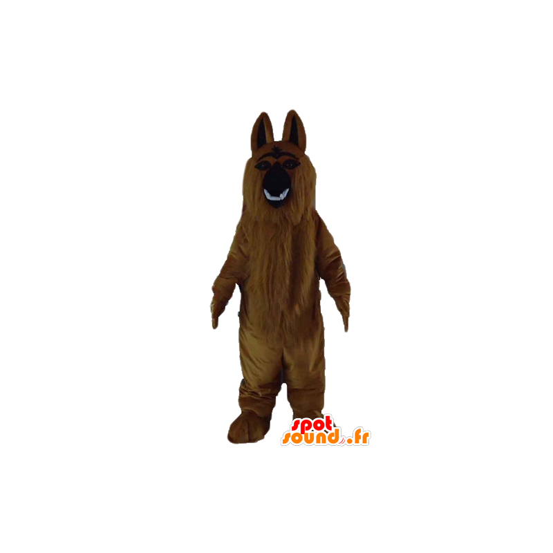 Brown pig mascot with blue eyes in sportswear - Sizes L (175-180CM)