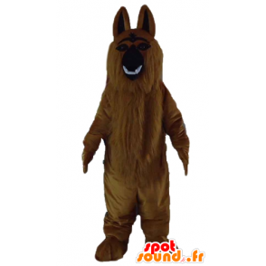 Bruine hond mascotte St. Bernard alle behaard en realistische - MASFR23209 - Dog Mascottes