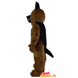Cão mascote marrom St. Bernard todo peludo e realista - MASFR23209 - Mascotes cão