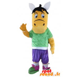 Mascote laranja potro no equipamento colorido - MASFR23211 - mascotes cavalo