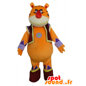 La mascota del tigre, naranja, amarillo y azul, gigante e impresionante - MASFR23212 - Mascotas de tigre