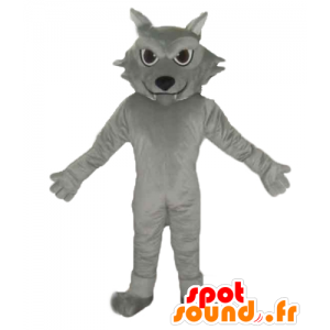 Grå kat maskot, kæmpe og sød - Spotsound maskot kostume