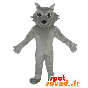 Grå kattmaskot, jätte och söt - Spotsound maskot