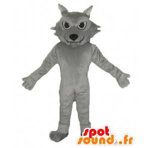 Gato cinzento mascote, gigante e bonito - MASFR23218 - Mascotes gato