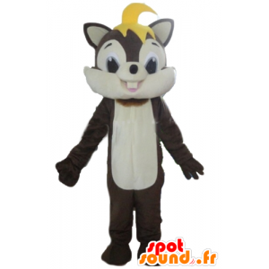 Mascot καφέ και λευκό σκίουρος, μαλακό και τριχωτά - MASFR23219 - μασκότ σκίουρος