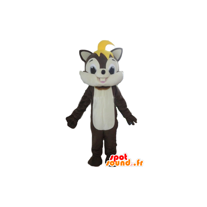 Mascot marrom e esquilo branco, suave e peluda - MASFR23219 - mascotes Squirrel