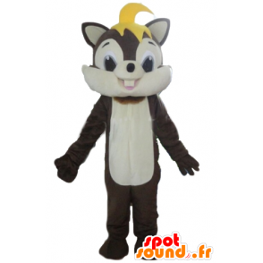 Brun og hvid egern maskot, blød og behåret - Spotsound maskot