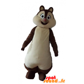 Mascot bruine en witte eekhoorn, Tic of Tac - MASFR23223 - mascottes Squirrel
