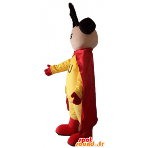 African-American superhero mascot dressed in yellow and red - MASFR23224 - Superhero mascot