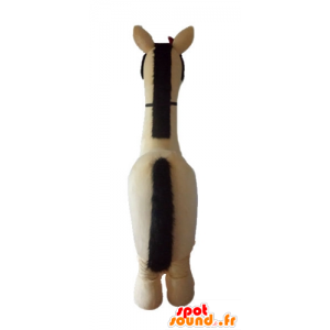 Cavallo mascotte grossa beige e marrone, molto realistico - MASFR23227 - Cavallo mascotte