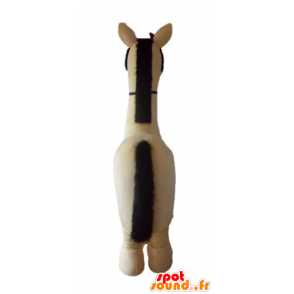 Cavallo mascotte grossa beige e marrone, molto realistico - MASFR23227 - Cavallo mascotte