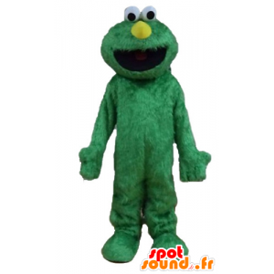 Maskot Elmo, berömd docka av Muppets Show, grön