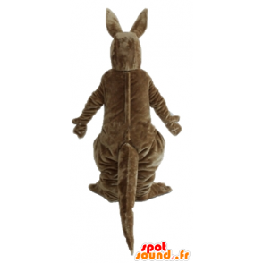 Brown and white kangaroo mascot, giant, soft and hairy - MASFR23230 - Kangaroo mascots