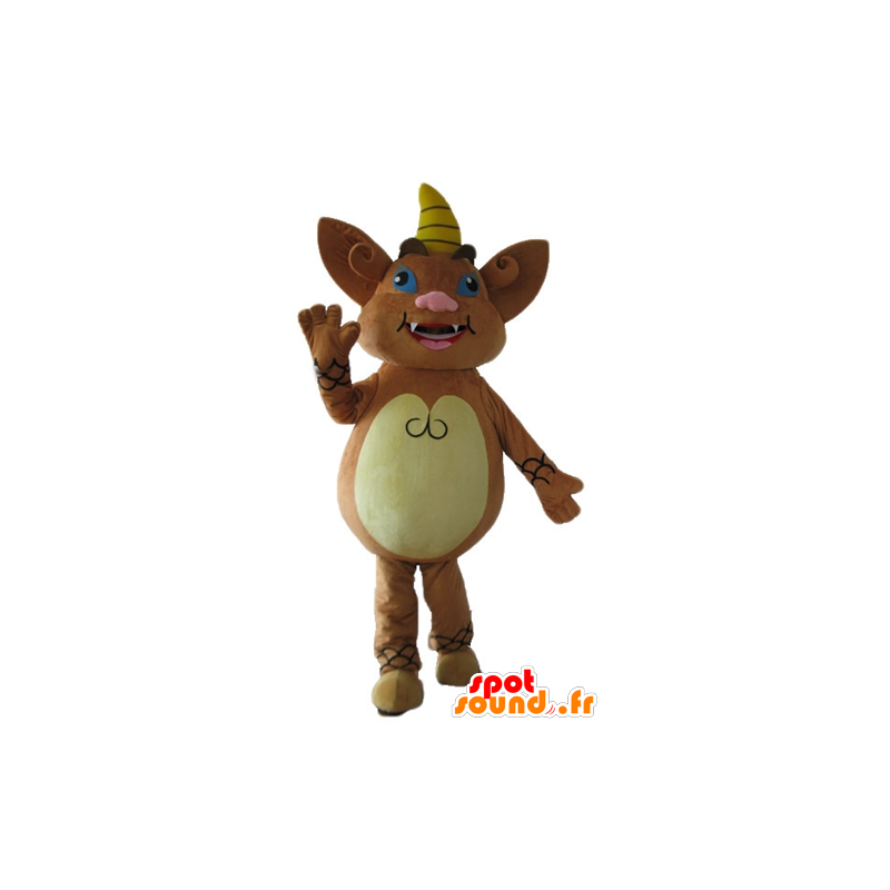 Brown creatura mascotte, gnomo, piccolo mostro - MASFR23233 - Mascotte di mostri
