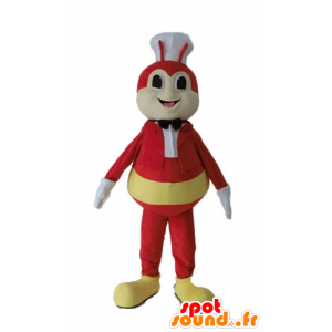 Fly mascotte, insetto di colore giallo e rosso con un cappello - MASFR23235 - Insetto mascotte