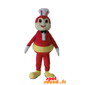 Fly mascot, yellow and red bug with a toque - MASFR23235 - Mascots insect