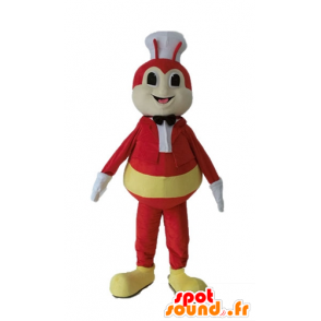 Fly mascotte, insetto di colore giallo e rosso con un cappello - MASFR23235 - Insetto mascotte