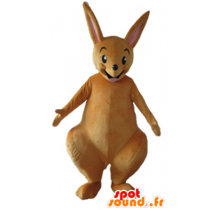 Mascotte de kangourou marron, très rigolo et souriant - MASFR23238 - Mascottes Kangourou