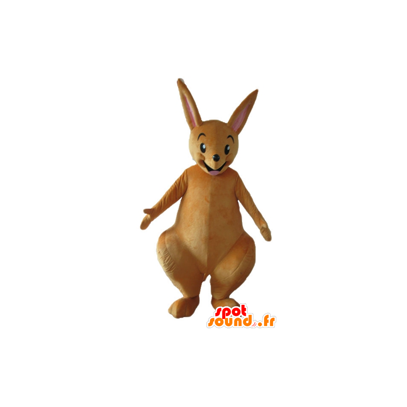 Brun kenguru maskott, veldig morsomt og smilende - MASFR23238 - Kangaroo maskoter