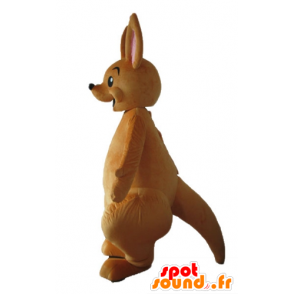 Brun kenguru maskott, veldig morsomt og smilende - MASFR23238 - Kangaroo maskoter