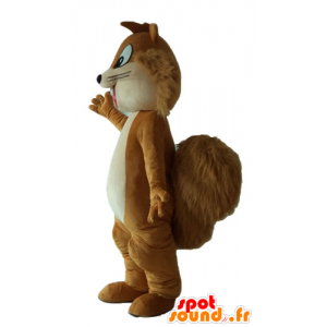 Mascot brown and beige squirrel, smiling and hairy - MASFR23239 - Mascots squirrel