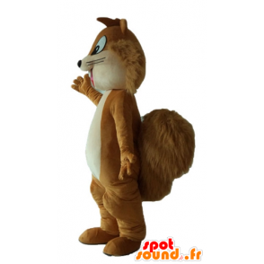 Maskotka brązowy i beżowy wiewiórka, uśmiechnięta i owłosione - MASFR23239 - maskotki Squirrel