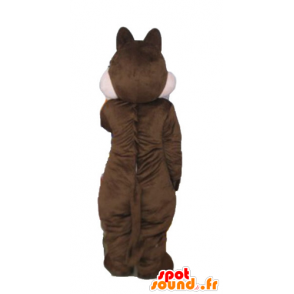 Mascot bruin en roze eekhoorn, Tic Tac of - MASFR23241 - mascottes Squirrel