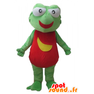 Grøn, rød og gul frøemaskot, kæmpe - Spotsound maskot kostume