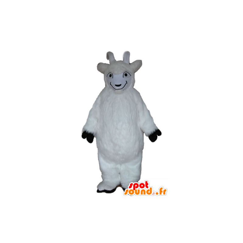 Mascot vuohi, valkoinen vuohi, kaikki karvainen - MASFR23245 - Mascottes Boucs et Chèvres