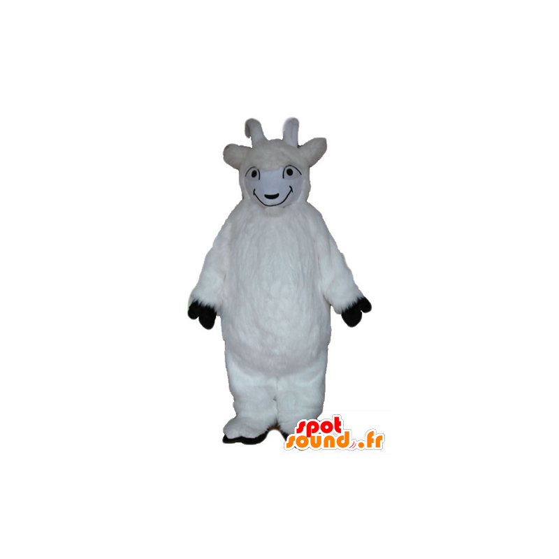 Mascotte van de geit, witte geit, alle harige - MASFR23245 - Mascottes en geiten Geiten