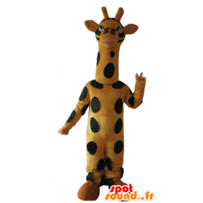 Giraffe mascotte giallo e nero, di grandi dimensioni, molto carina - MASFR23247 - Mascotte di giraffa